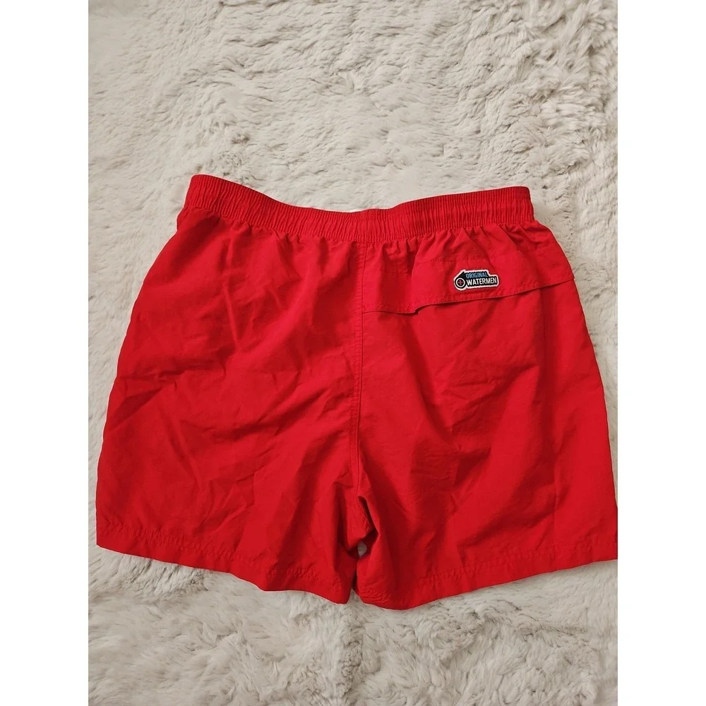 Original Watermen Men's Swim Trunks Large Red City of Miramar Aquatics Board